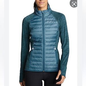Eddie Bauer Teal Puffer Ignitelite insulated hybrid Jacket for Women PXL